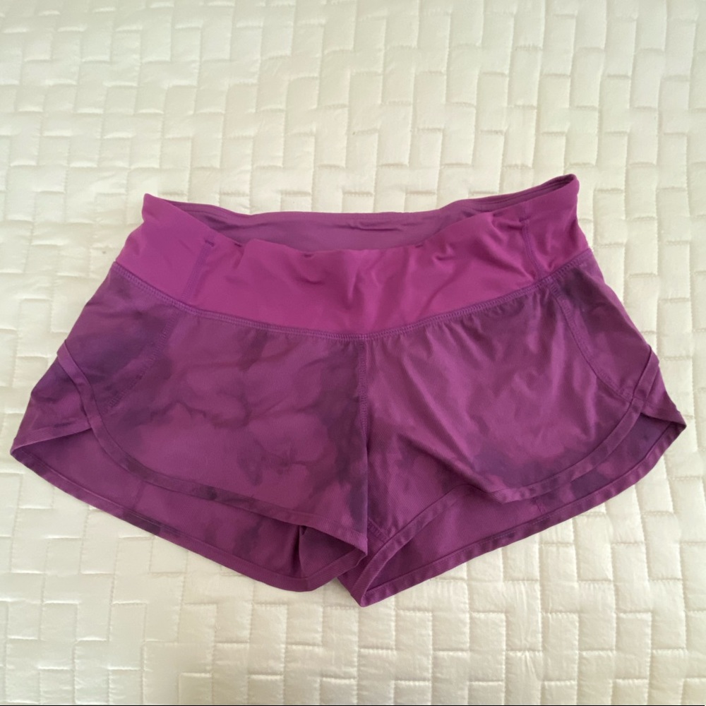 Lululemon Speed up short in Fushia Tie dye